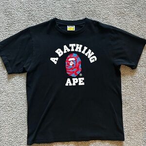 A Bathing Ape Black T-Shirt with Logo